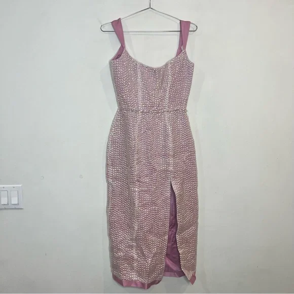 Markarian Ginevra Sequin pink midi Dress size 0 NEW! New with tags!